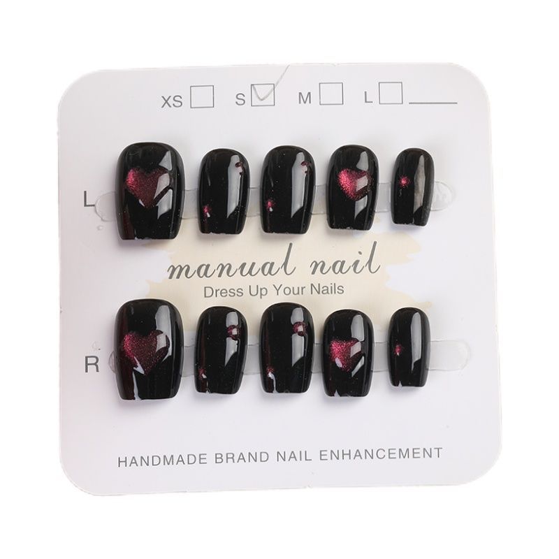 Herz Muster Druck-on-Nagelset Brehn