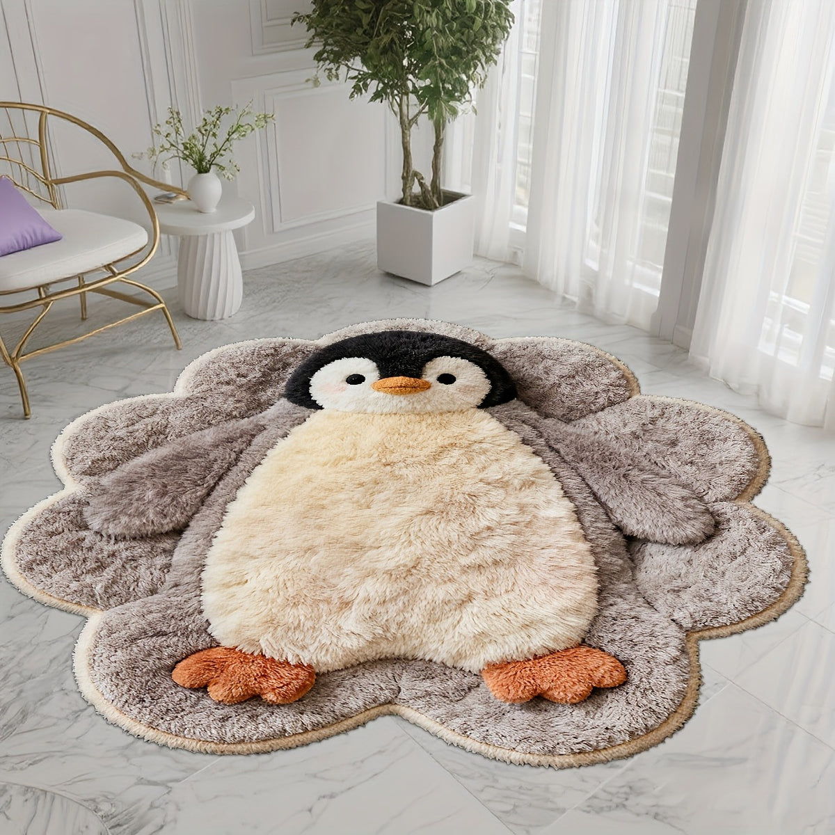 Pinguin-förmiger Plüsch-Teppich