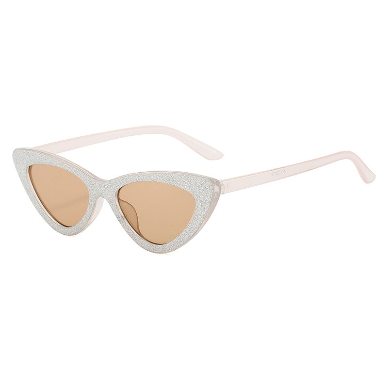 Damen Cat-Eye Sonnenbrille mit glamourösem Glitzerrahmen Brehn