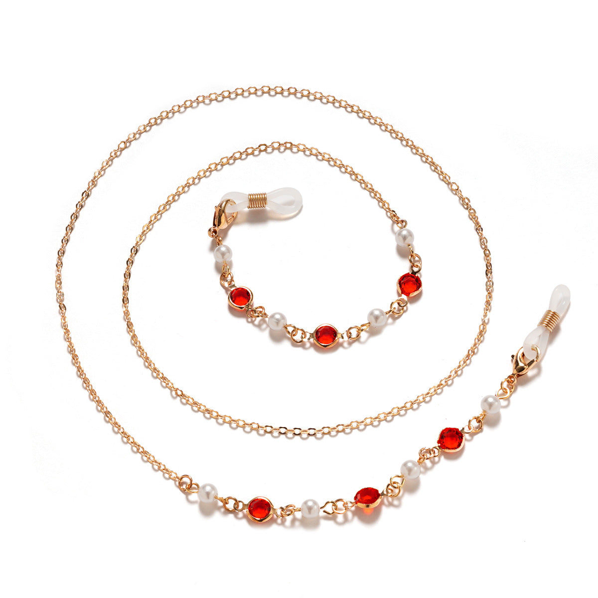 Premium Perlen- und Amethyst-Brillekette Brehn