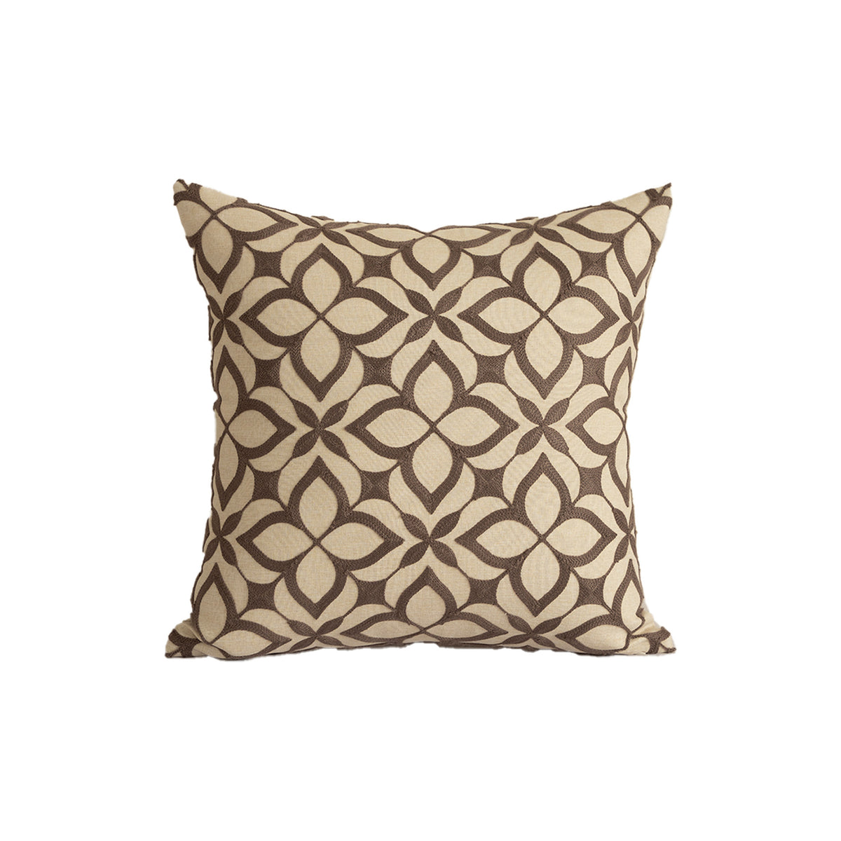 Besticktes Zierkissen aus Leinenoptik mit Paisley‑Ornament und Reliefstickerei Brehn