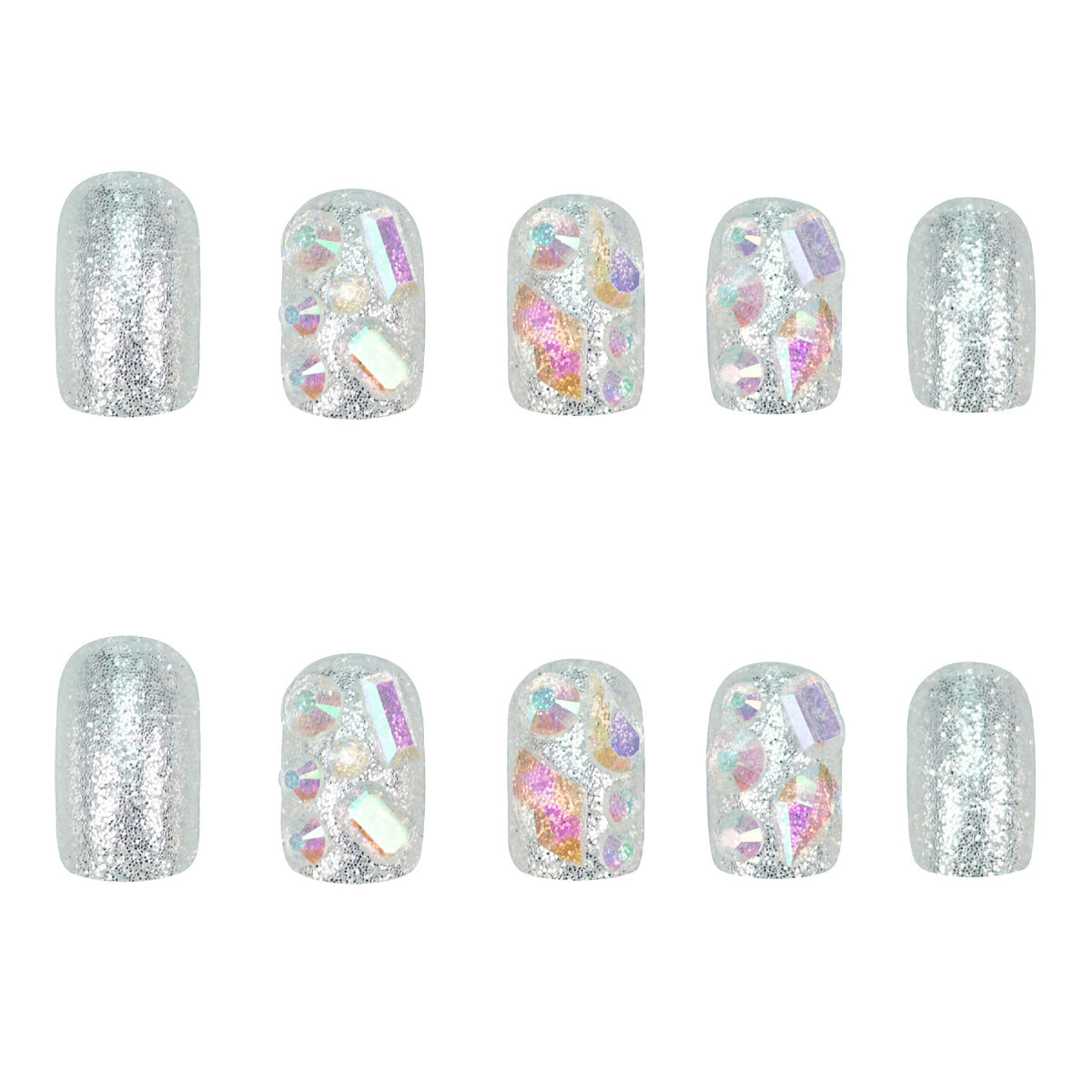 Glitzerndes Gel Press-On Nagelset Brehn