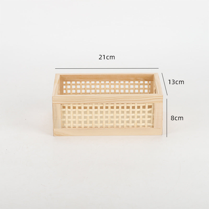 Schicke Aufbewahrungskiste Aus Holz und Rattan Brehn