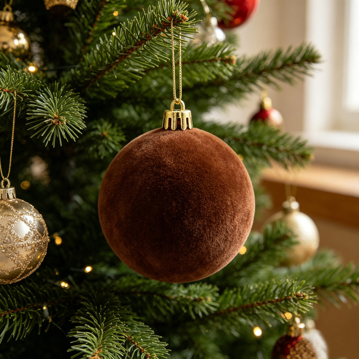 Elegante Samt Weihnachtsbaumkugel