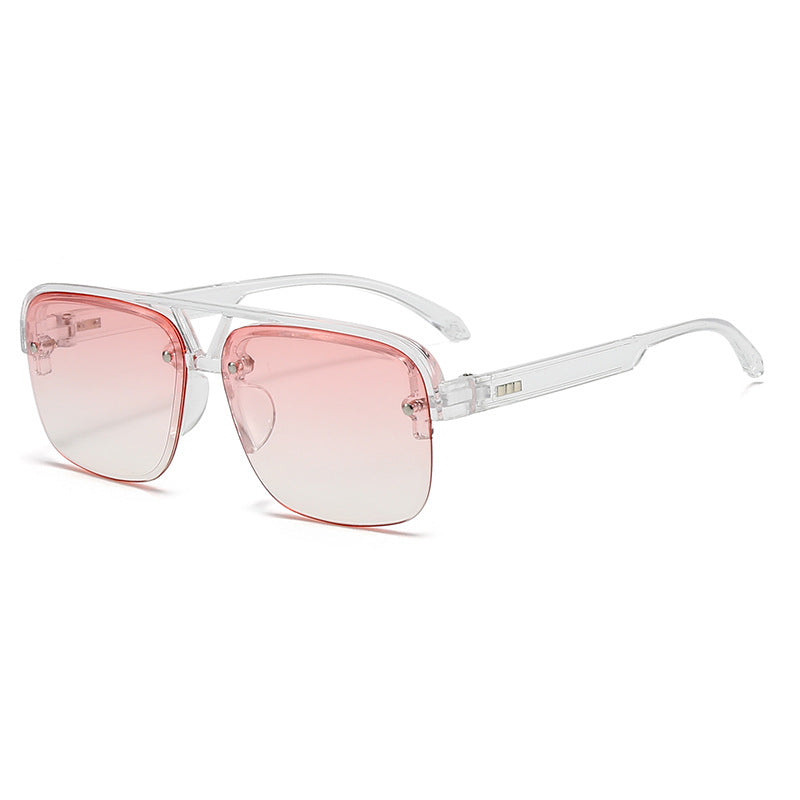 Damen modische quadratische Sonnenbrille mit transparentem Rahmen Brehn