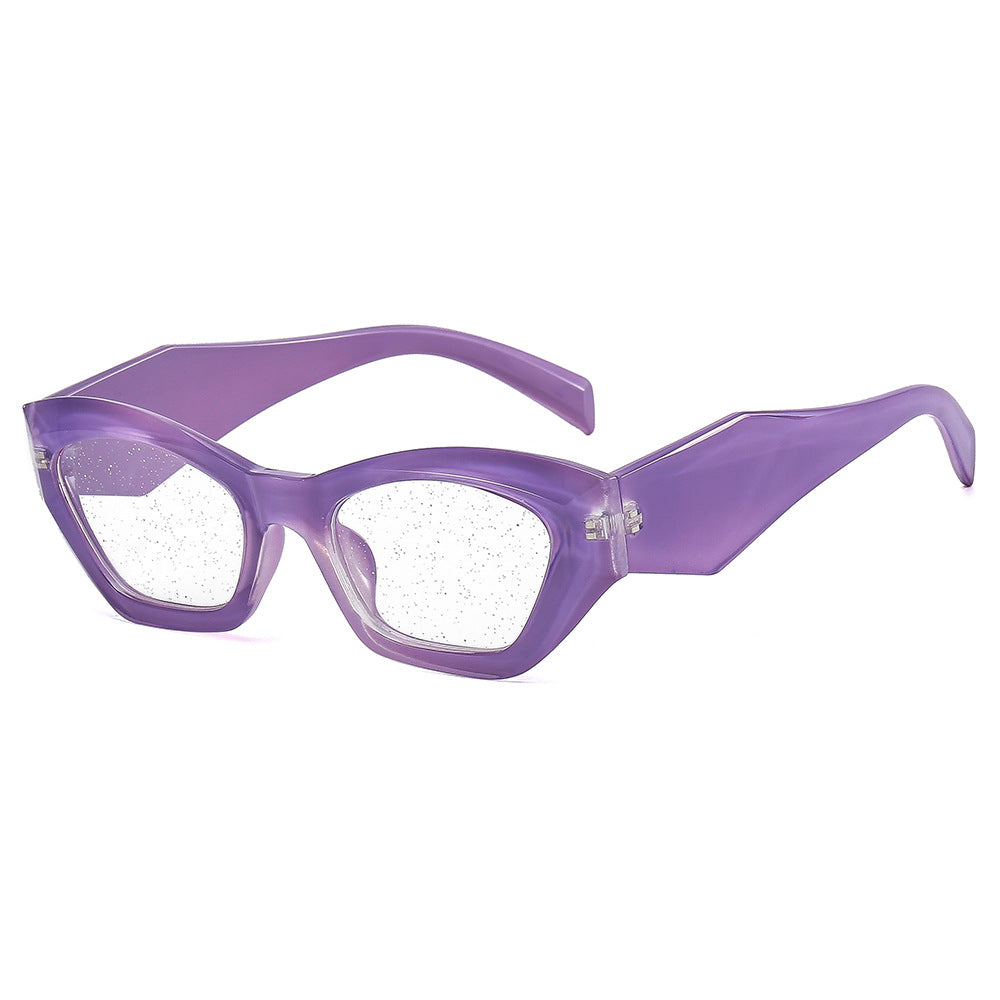 Damen geometrische Designer-Sonnenbrille mit funkelndem Rahmen Brehn