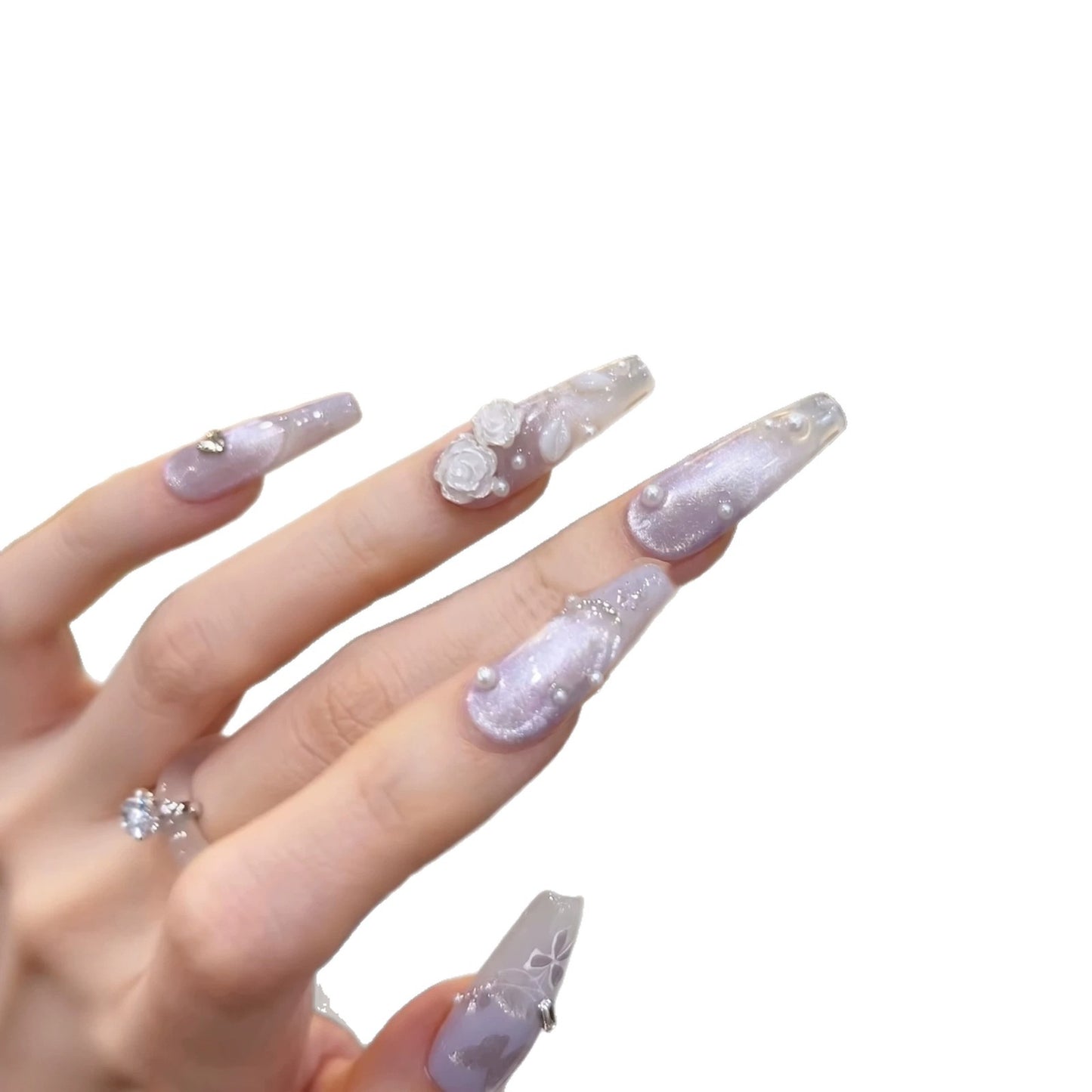 Elegante dekorative Press-On-Nagelverzierungen Brehn