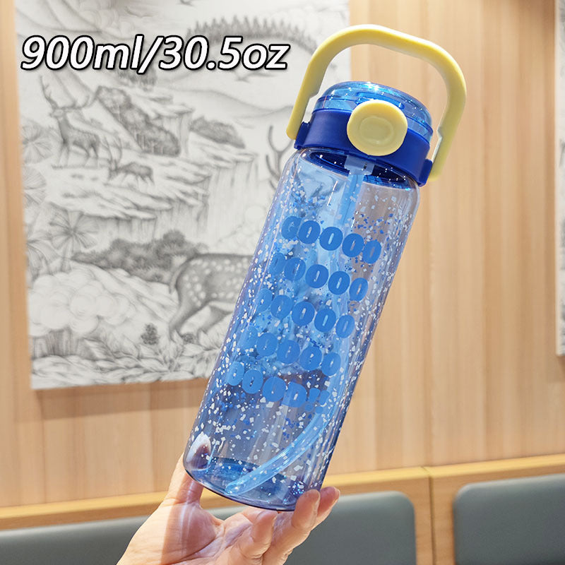 Damen Trinkflasche mit auslaufsicherem Deckel und integriertem Strohhalm Brehn