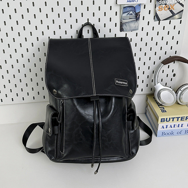 Vintage Leder Freizeit Schul Rucksack