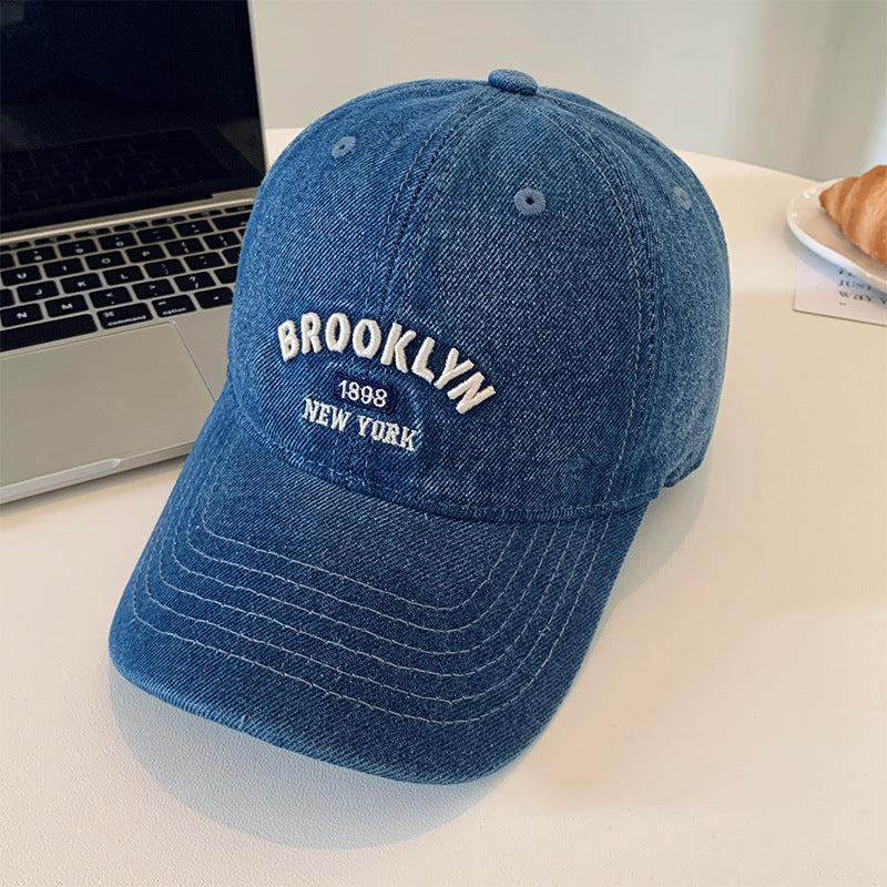 Denim bestickte Baseballmütze