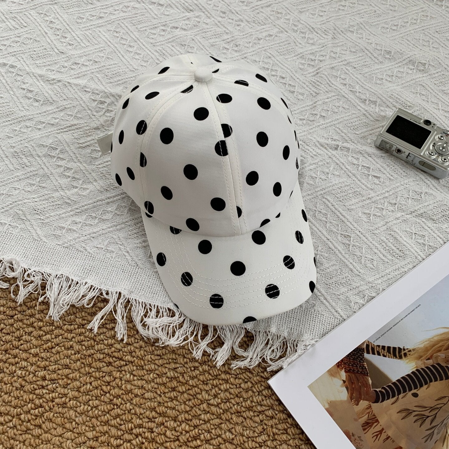 Damen Stylischer Polka Dot Baseball Cap Brehn