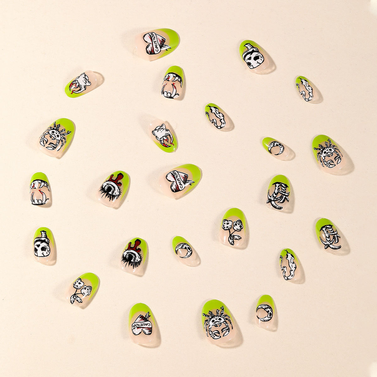 Künstlerisches Skull und Eye Nagelkunst Set Brehn