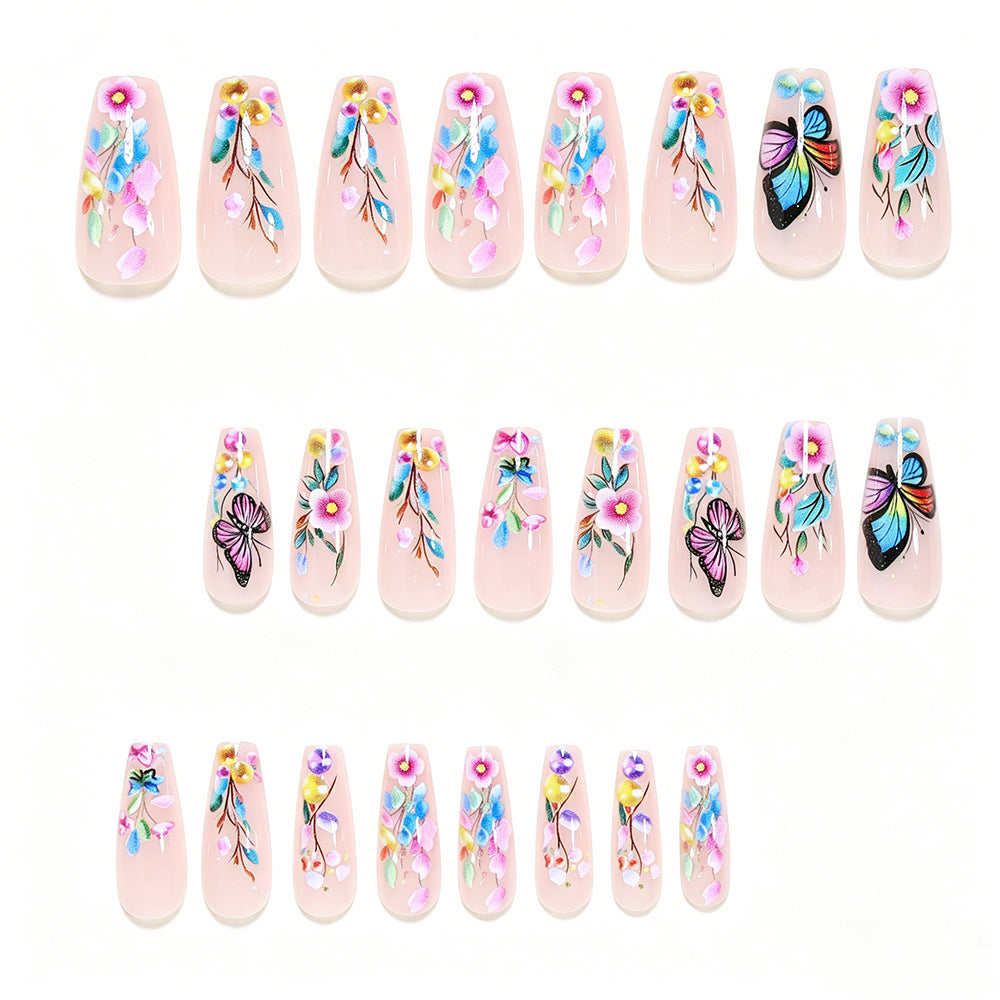 Künstlerisches Schmetterlingsdesign Press-On Nail Set Brehn