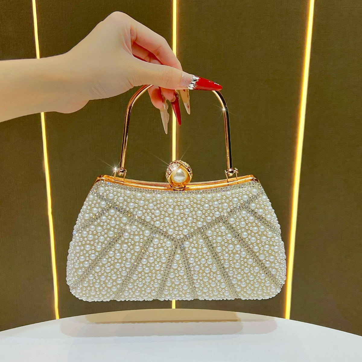Perlartige Perlen Abends Clutch