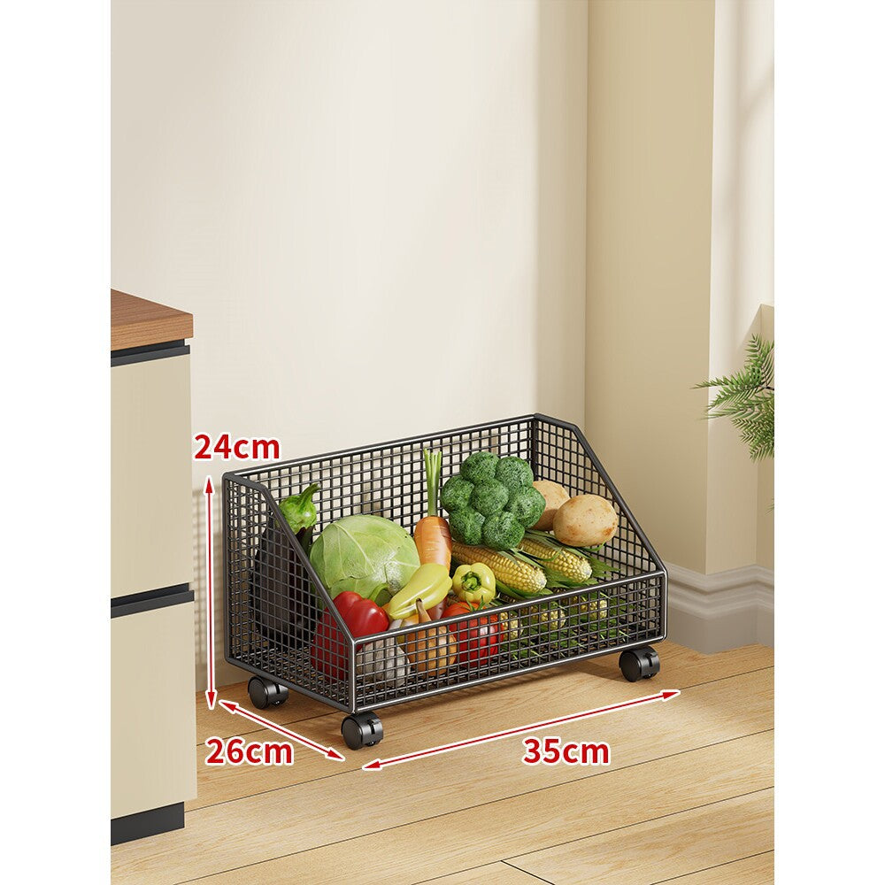 Zwei-Stufiges Mesh-Rollwagen Küche Obstlagerwagen