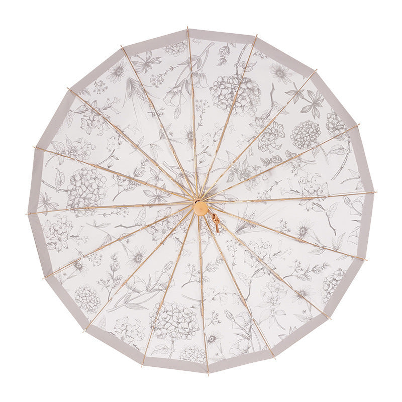 Damen eleganter Parasol mit floralen Mustern Brehn