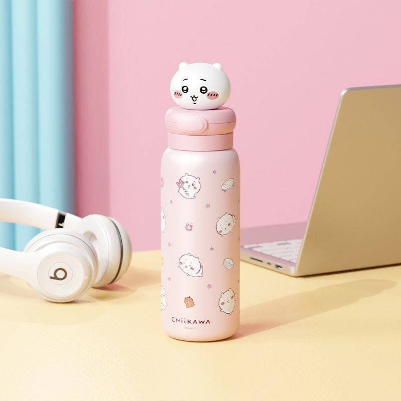 Damen Edelstahl Trinkflasche mit interaktivem Tierkopfdesign Brehn