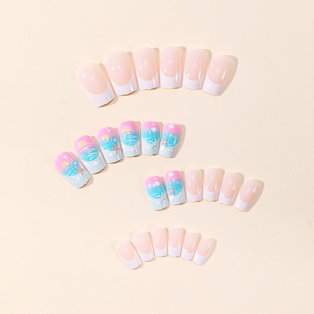 Ozean-inspiriertes 3D-Nagelkunst-Set Brehn