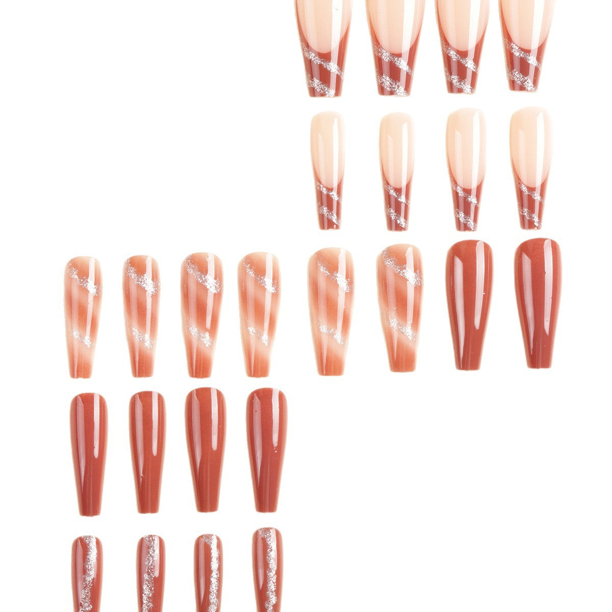 Premium Künstlerische Acryl Press-On Nagelset Brehn