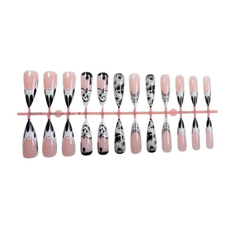 Künstlerisches Halloween-Themen Press-On Nagelkunstset Brehn