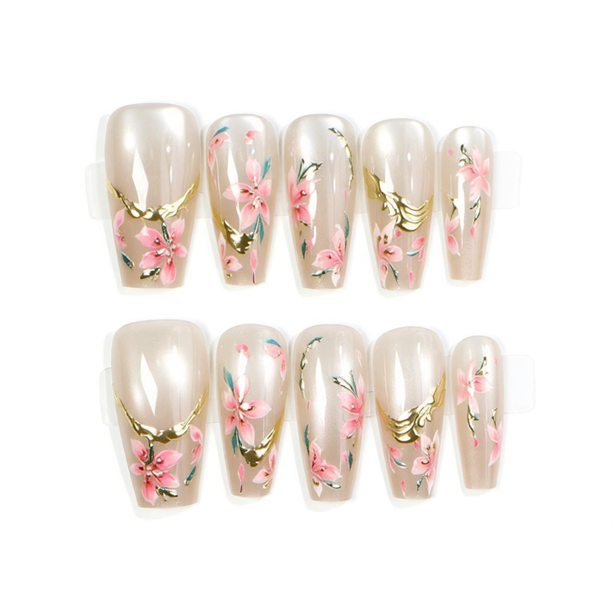 Elegante Blumen-Nagelkunst Brehn