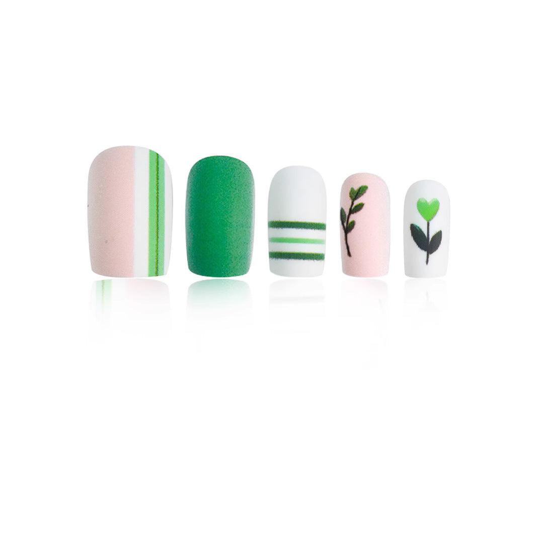 Botanische Themen Presse-On-Nagelkunst Brehn