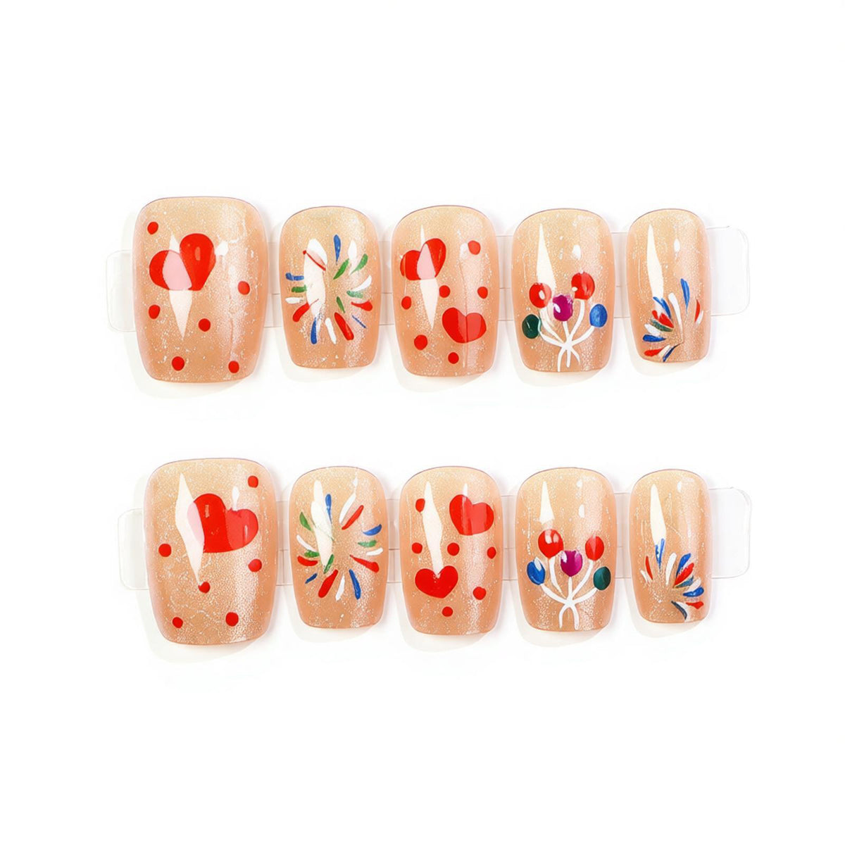 Künstlerisches saisonales Nagelkunst Press-On Set Brehn
