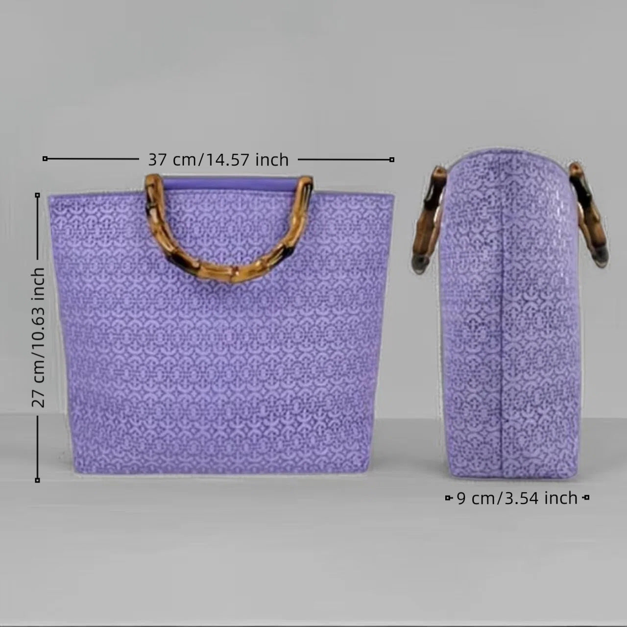 Elegante Baumwolltasche mit Bambusgriffen Brehn