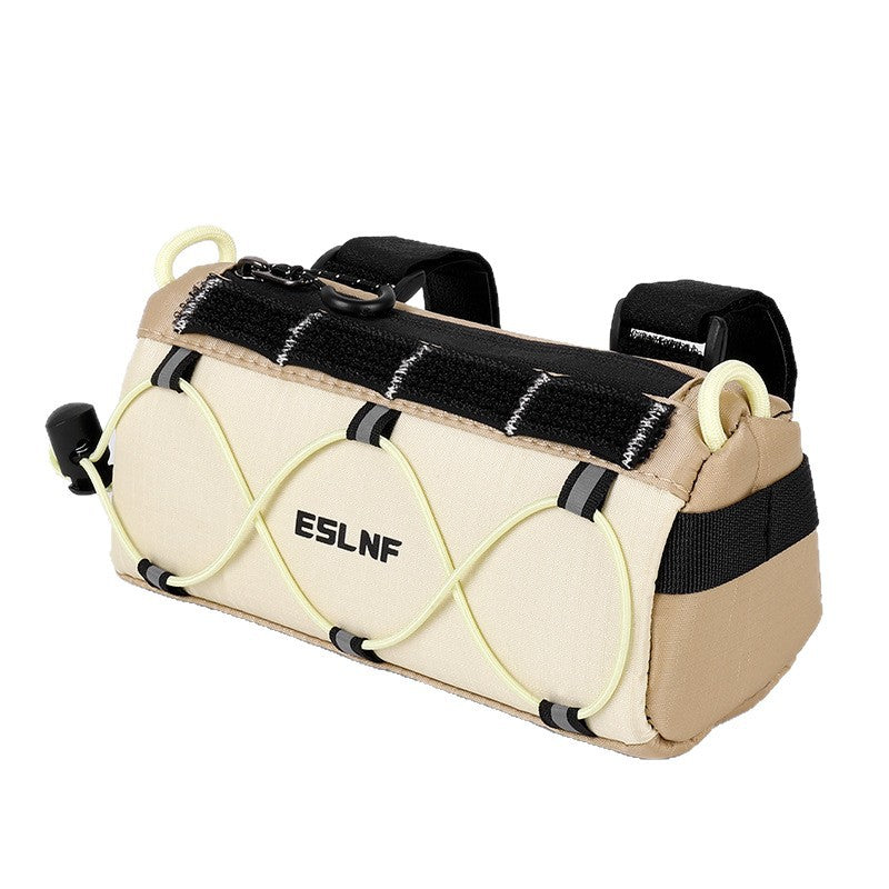 kompakte zylindrische Lenkertasche mit elastischem Bungee und universeller Klettbefestigung Brehn