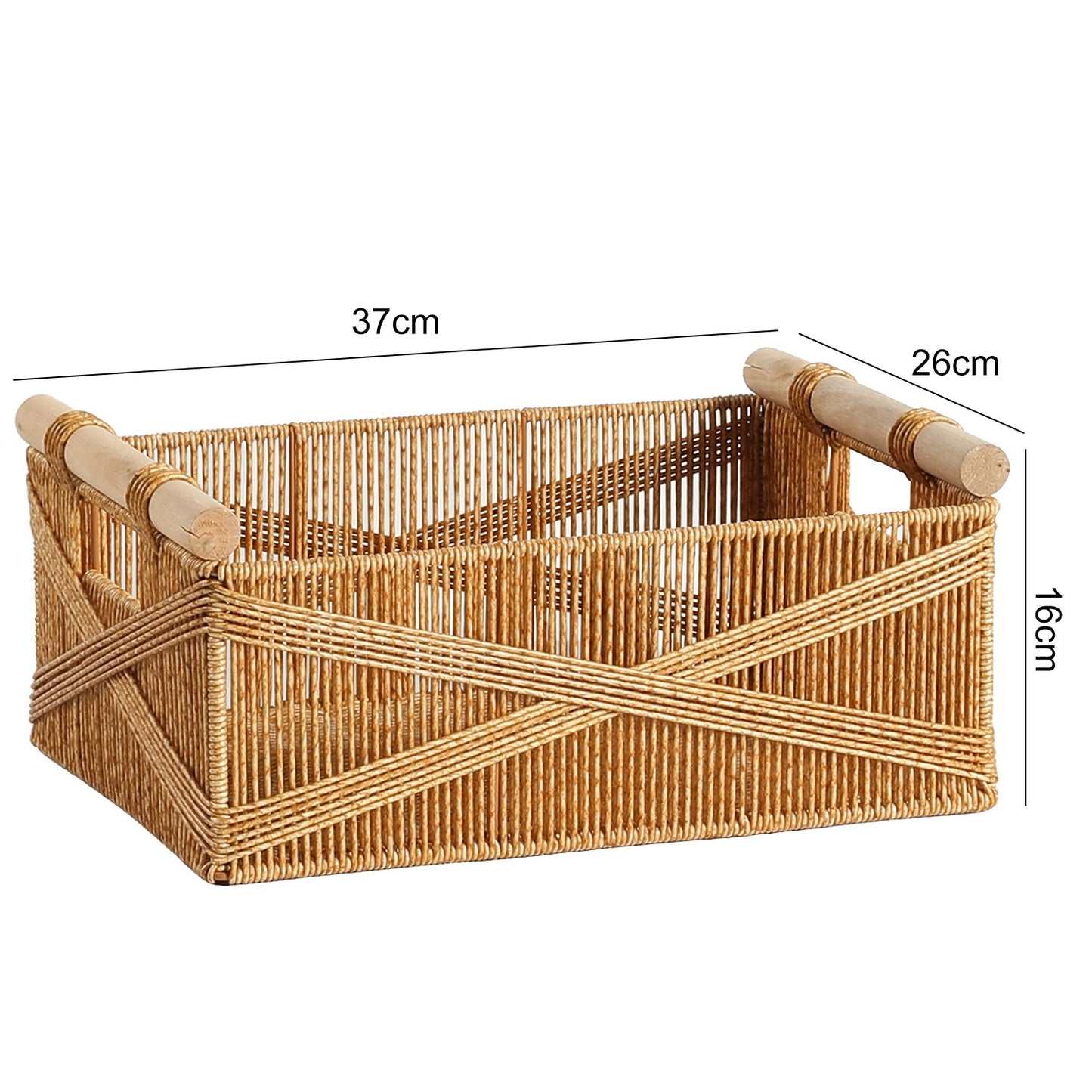 Unisex Funktionaler Aufbewahrungskorb mit ergonomischen Holzgriffen Brehn
