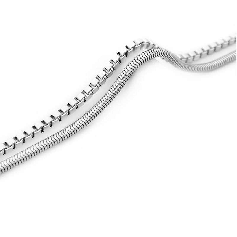 Elegante Doppel-Chain Edelstahlarmband Brehn