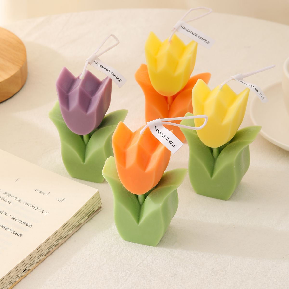 Tulpenförmige Duftende Dekorative Sojawachstropfkerze