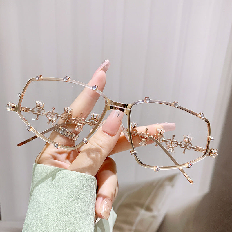 Damen Designer-Brille mit glamourösem Akzent und funkelnden Glitzersteinen Brehn