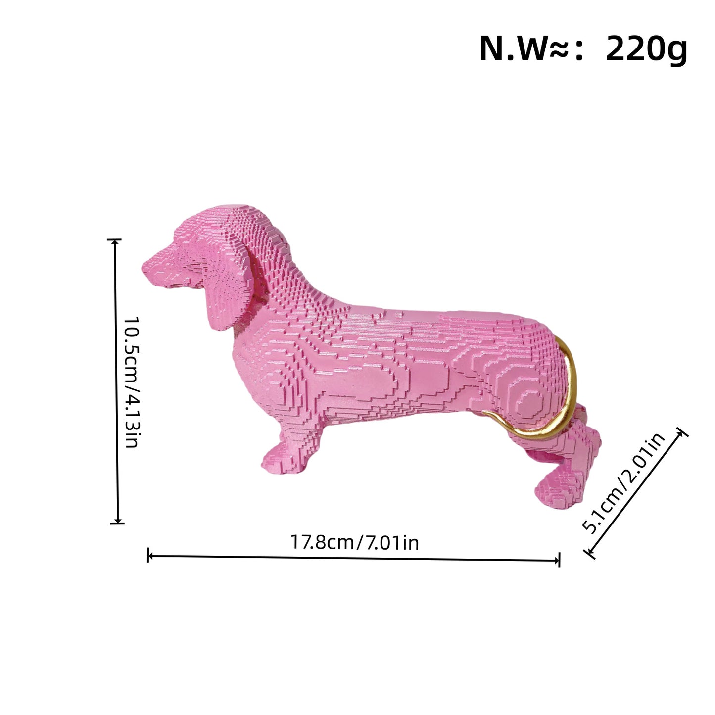 Verspielte Dekofigur eines süßen Dachshunds Brehn