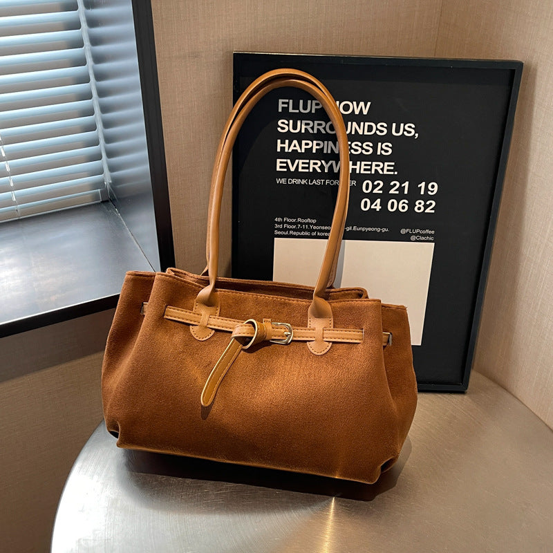 Wildleder-Finish Alltag Handtasche