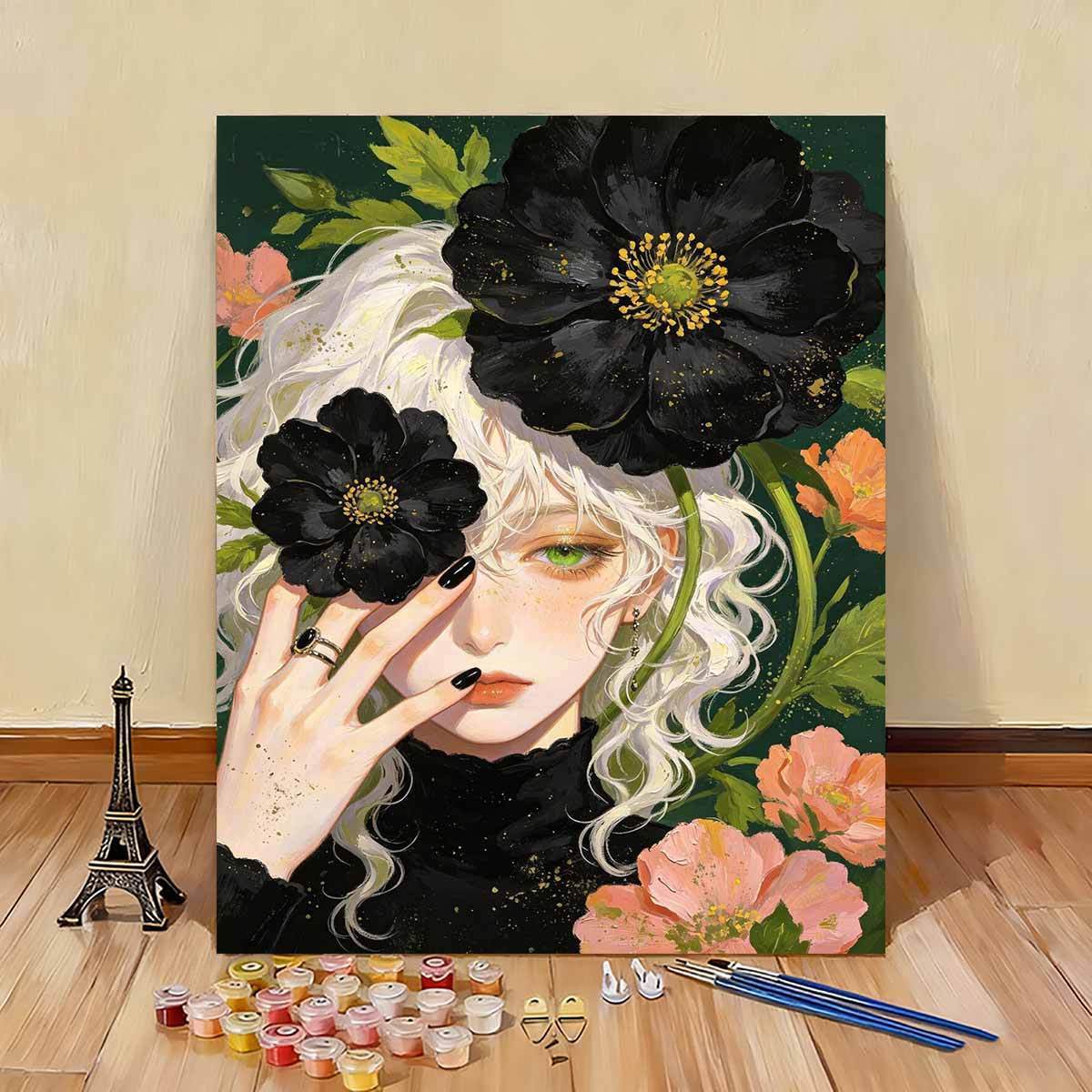 Künstlerische florale Porträt-Leinwandkunst Brehn