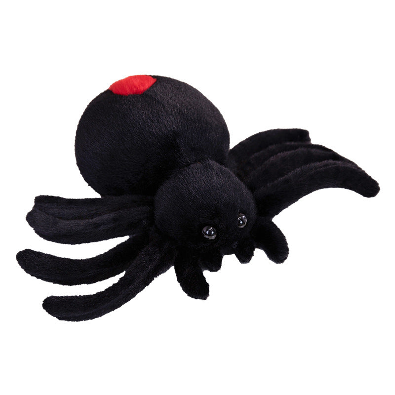 Plüsch Rot-Punkt-Spinne Stofftier mit beweglichen Beinen und glänzenden Sicherheitsaugen Brehn
