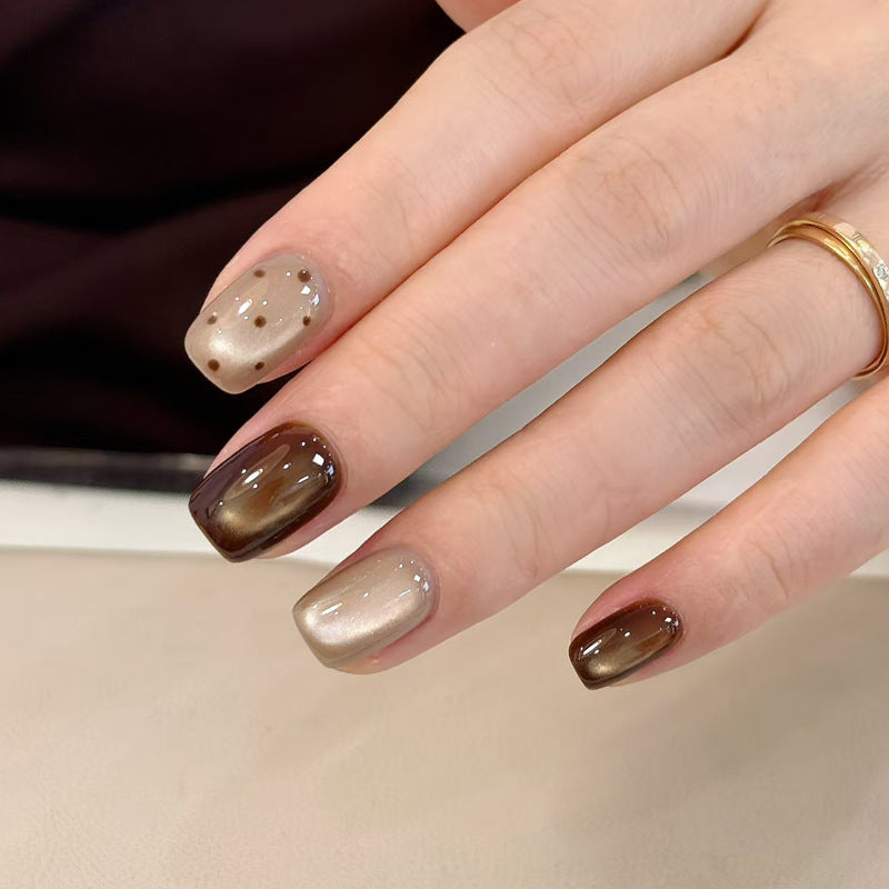 Ombre Gradient Press-On Nägel mit eleganten Akzenten Brehn