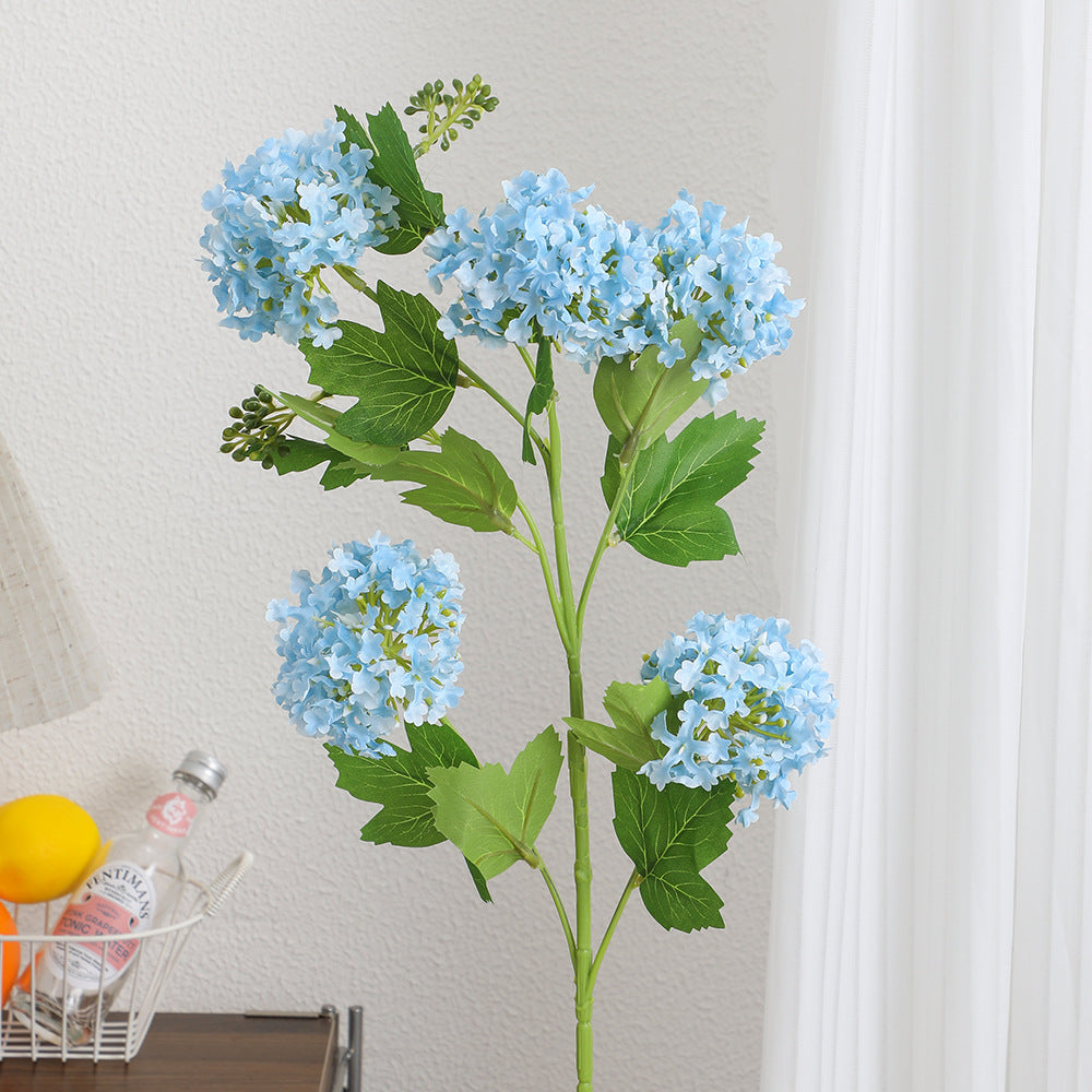 Künstlicher Hydrangeazweig mit lebhaften Blüten und detailreichen Blättern Brehn