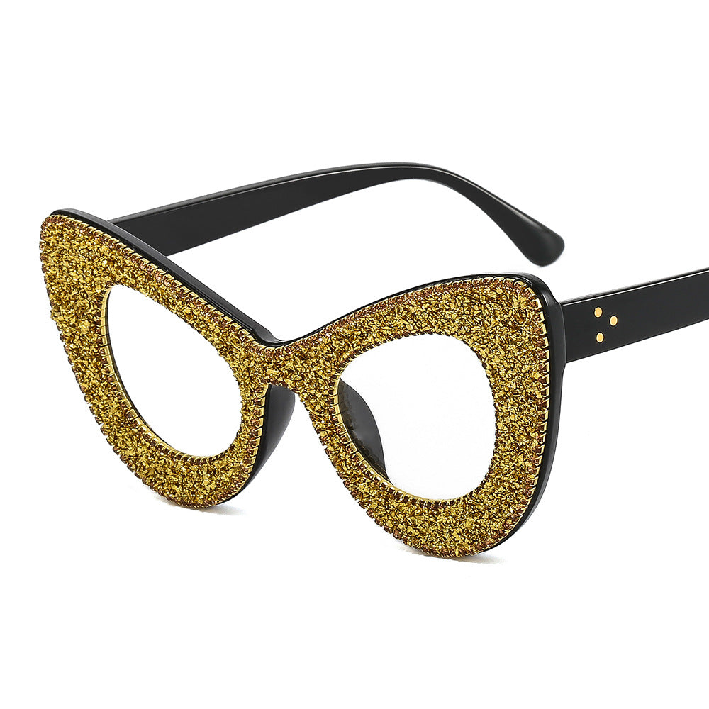 Damen Glamouröse Cat-Eye Sonnenbrille mit Strassverzierung Brehn