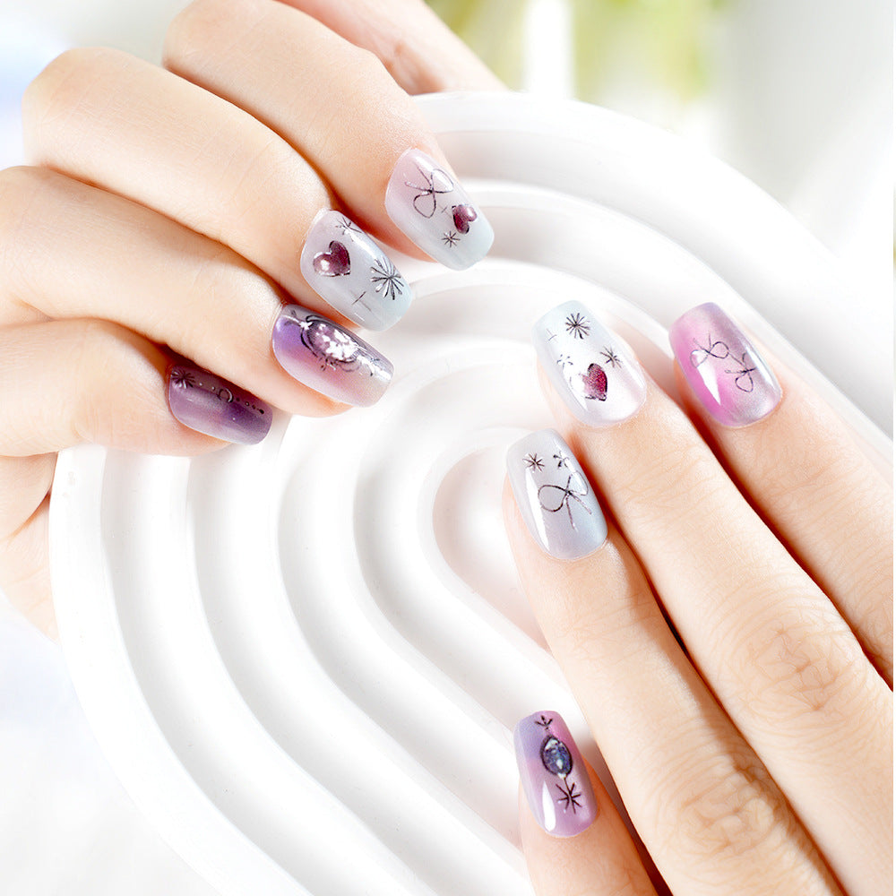 Premium Künstlerischer Press-On Nagelset Brehn