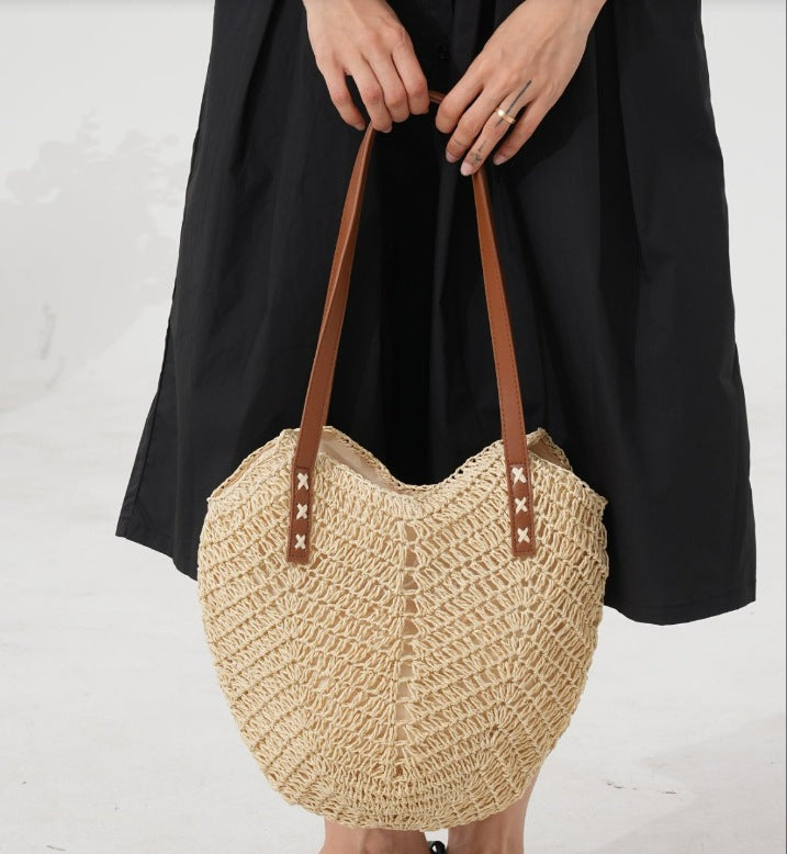 Schultertasche Aus Handgeflochtenem Naturmaterial Brehn