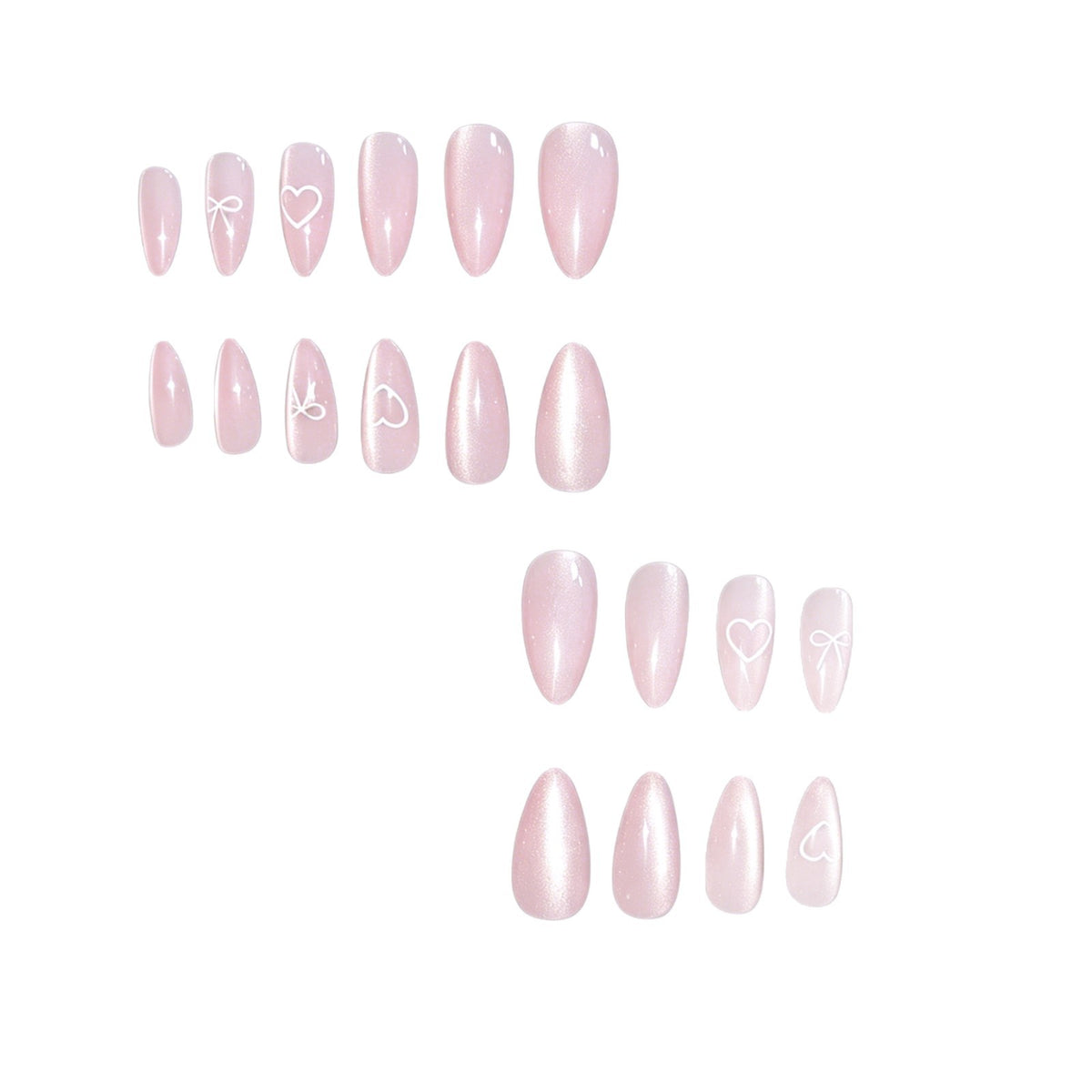Elegante Herz- und Schleifen-Nagelkunst Brehn