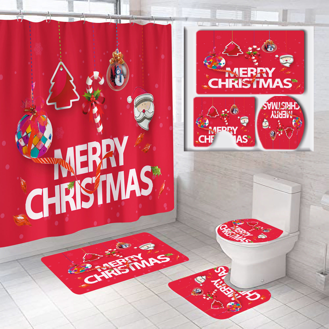 Weihnachtliches Badezimmer-Set Brehn