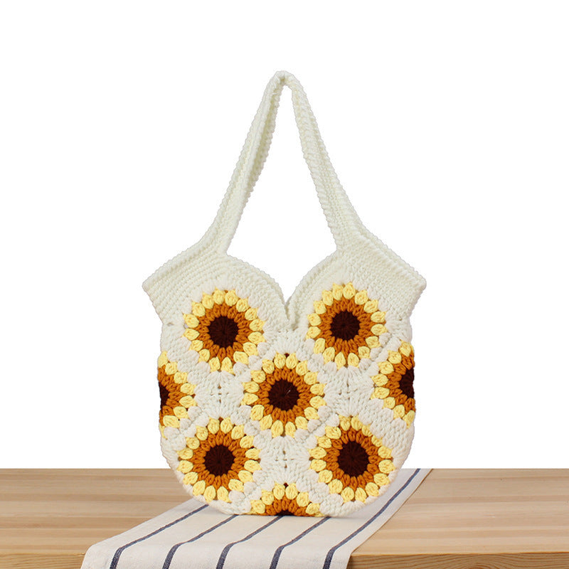 Handtasche mit Floralen Häkelmustern Brehn