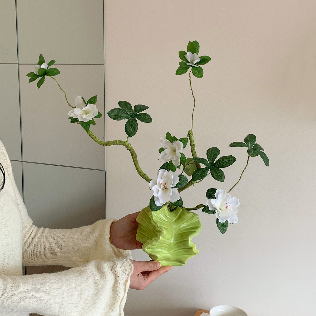 Künstliche Azaleenblumenarrangement Vase