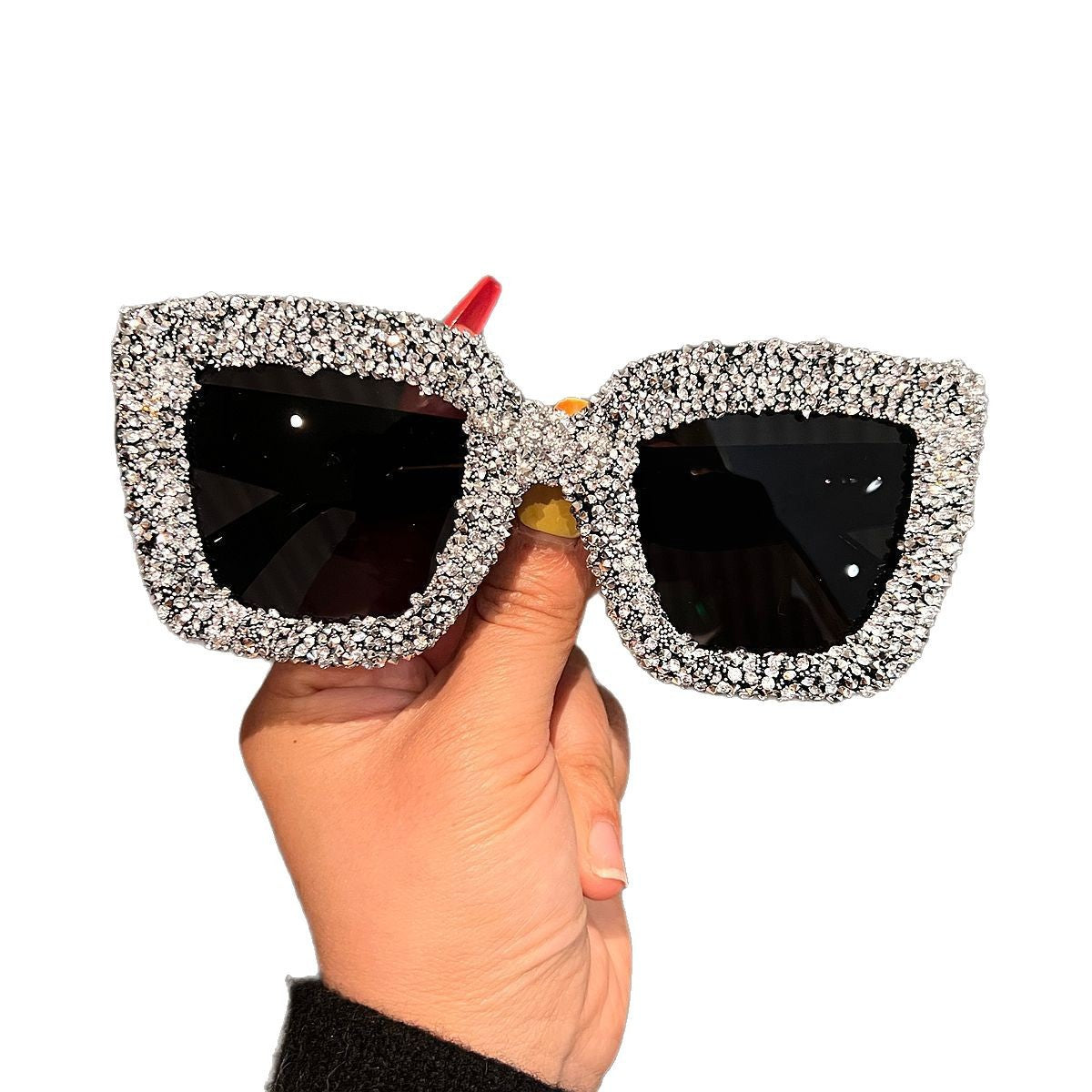 Damen Glamouröse Statement-Sonnenbrille mit funkelndem Strass-Besatz Brehn