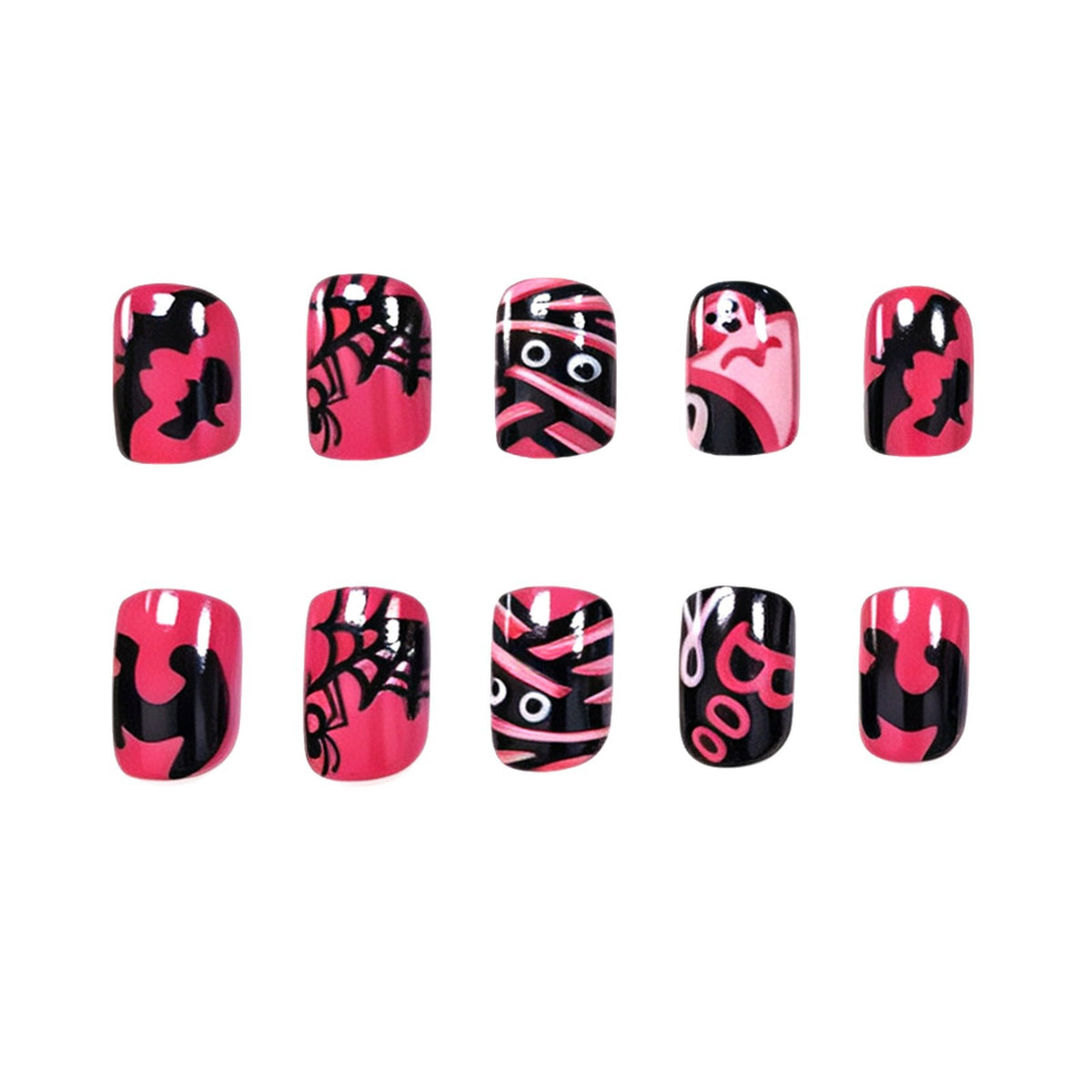 Halloween-Themen Spinnen- und Gespenster-Nagelkunst-Set Brehn