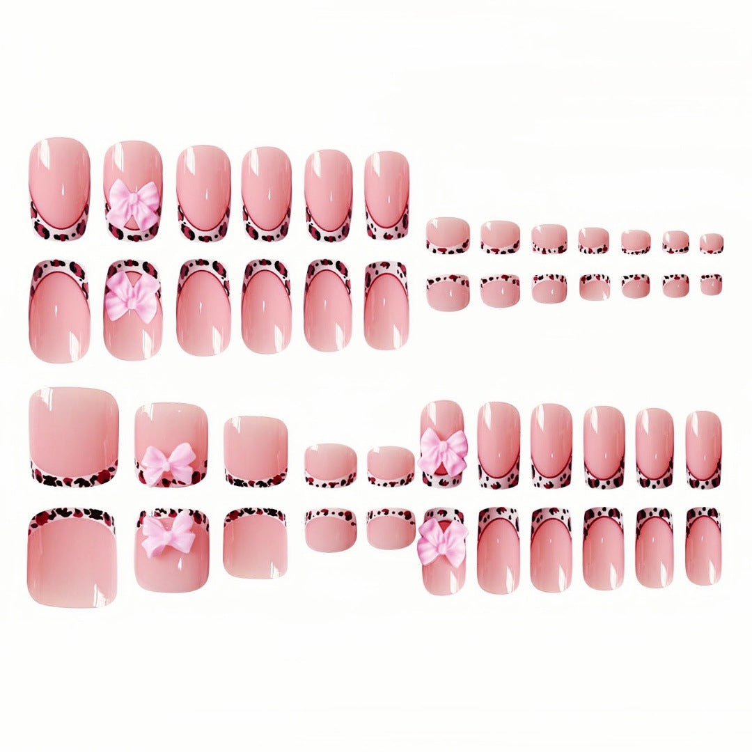 Dekoratives 3D Schleifen Press-On Nagelset Brehn