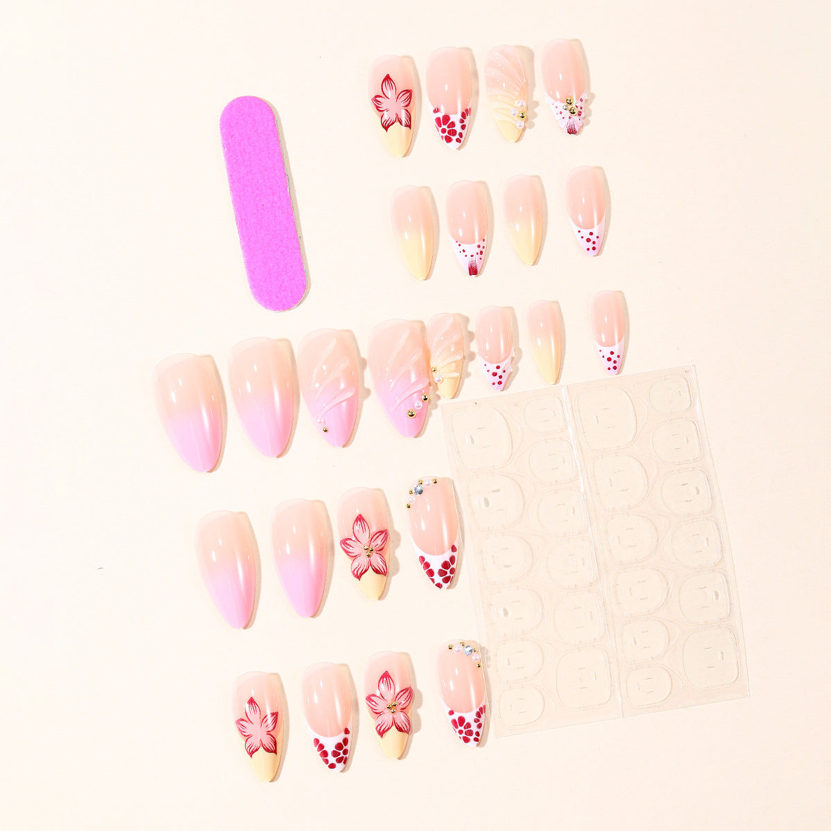 Künstlerisches Floral-Nageldesign-Kit Brehn